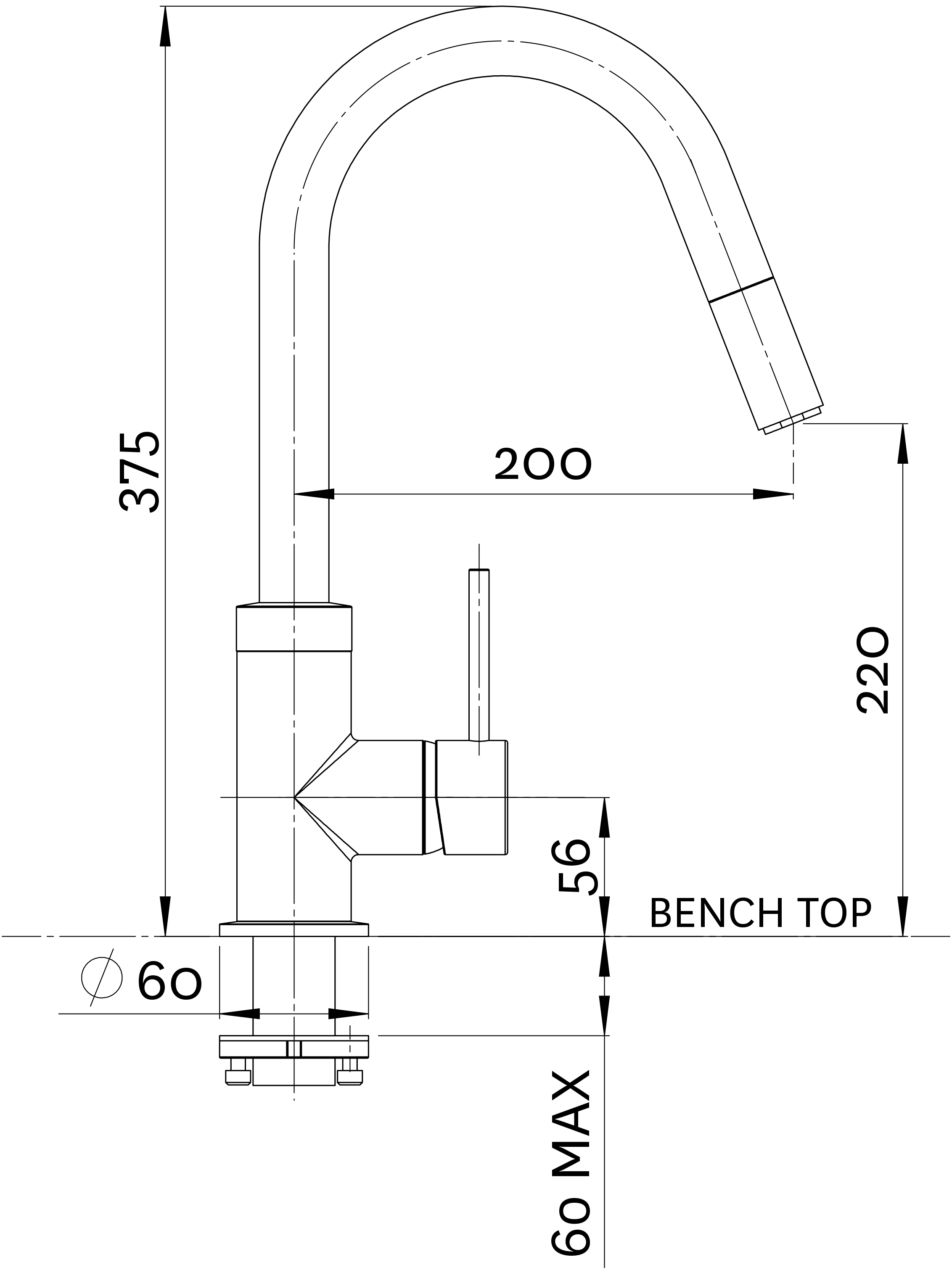 Culinary Gooseneck Pull Out Sink Mixer Sink Mixers Tapware Methven AU